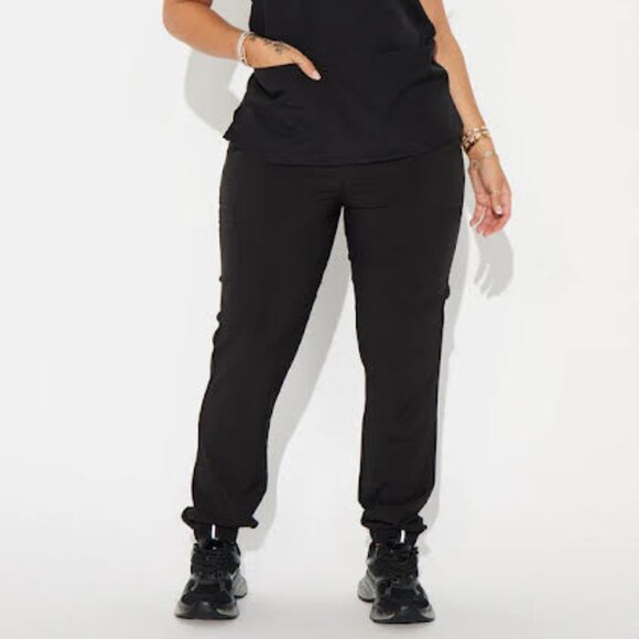 On Call Jogger Stretch Uniform Scrub Set - Black - Picture 1 of 3